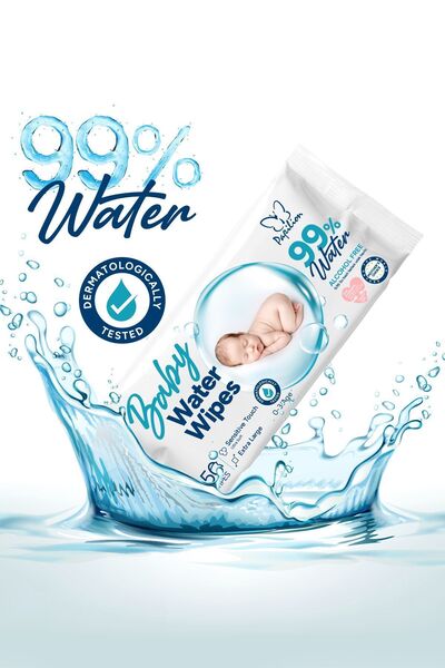 Papilion Baby Water Wipes %99 Saf Su Içeren Bebek Islak Havlu 12x50 600 Yaprak Süper Ekonomik Paket