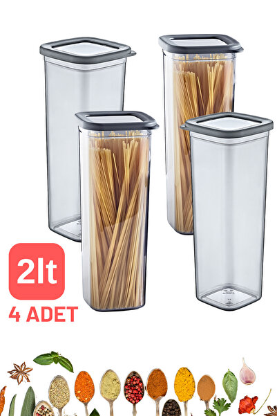 ongu home 4'lü Saklama Kabı Erzak Bakliyat Saklama Seti Spaghetti Saklama Ant...