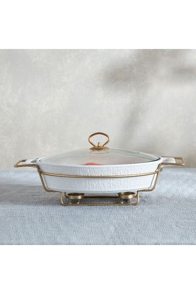 Home Box Celtic Oval Casserole with Candle Stand