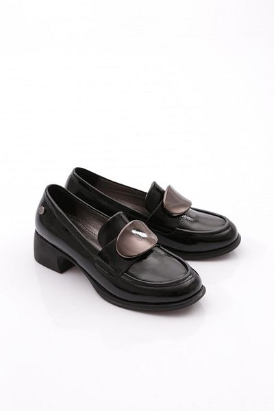 DGN Pantofi cu toc de damă |   Negru șifonat |   Model nr: 24121097