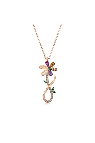 ECOME Çınarcık Ta 925 Sterling Silver You Me Written Daisy Necklace