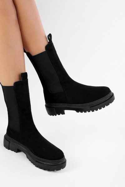 Shoeberry Dámské semišové černé boty Gaze