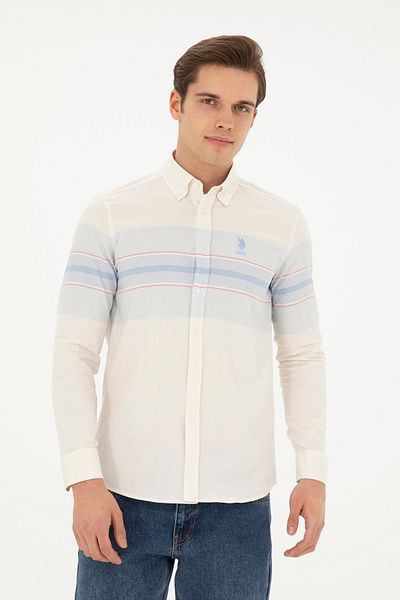 U.S. Polo Assn. Ανδρικό Μπεζ πουκάμισο - Μοντέλο 50282877-VR032