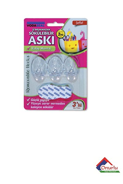 Vodaseal 3-Piece Transparent Disassemble Without Leaving Marks Hanging Set