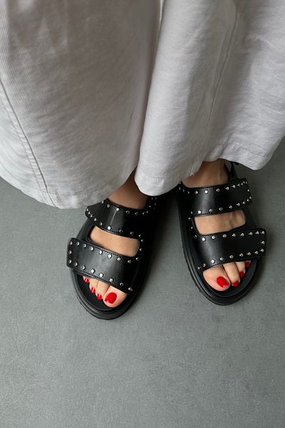 Mupa Shoes Sandale de damă Black Matte Stone