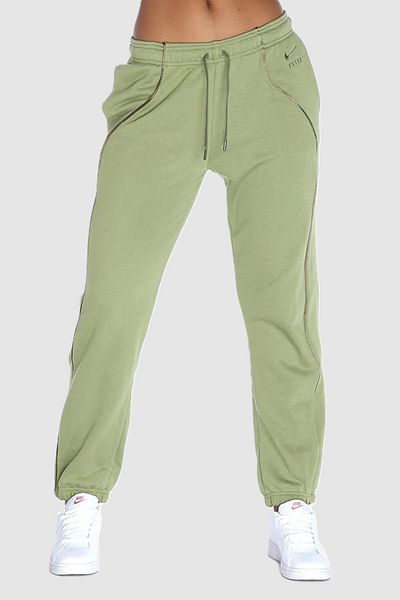 Nike Air Plus Mid Rise Piping Detail Joggers Alligator Green Fleece Women's Sweatpants Green