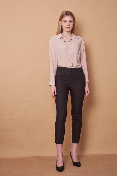 Jument Cămașă din material textil fără lycra, cu guler, fără umăr, cu mânecă lungă-bej