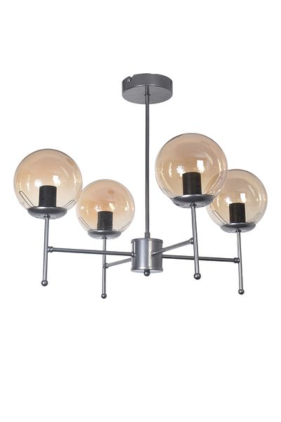 Modavize Axel Modern Design Living Room Dining Bedroom Kitchen Gray Color Honey Glass Pendant Lamp 4-Piece Chandelier