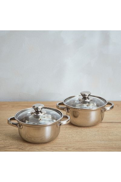Home Box Marvel 2-Piece Casserole with Glass Lid Set - 16 cm
