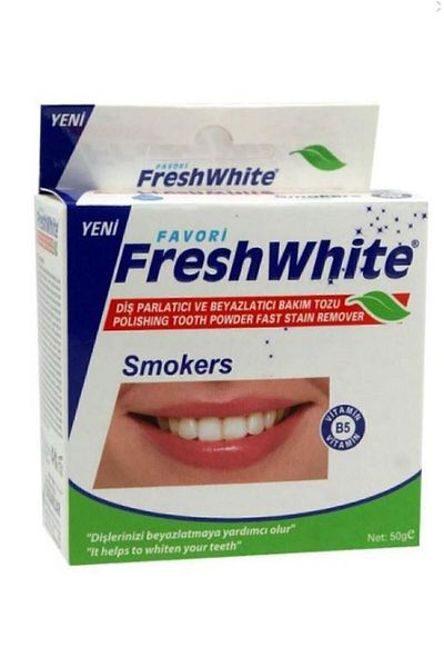 Fresh White مسحوق الأسنان المدخن 50 جرام