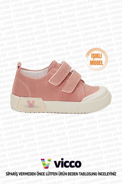 Vicco Mago Model Lighted Baby Girl Booties Sports Shoes Powder Sneaker