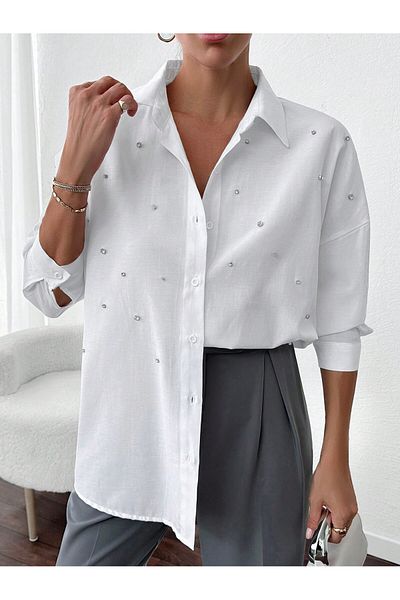 Basko fashion Cămașă salash cu broderie de piatră
