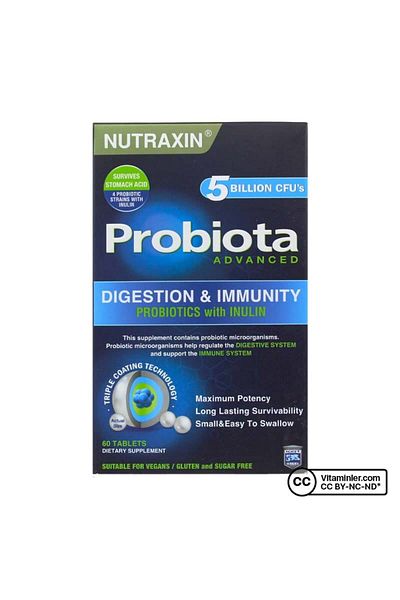 Nutraxin Supplement Food with Probiota Advanced Probiotic Complex 60 Tablets