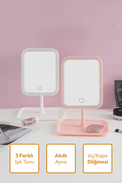 Hayveys Led Işıklı Dikdörtgen Ayna Dokunmatik Makyaj Aynası