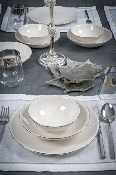 Heda Porselen Hayal Platin Yaldız 12 Parça 4 Kişilik Porselen Yemek Seti