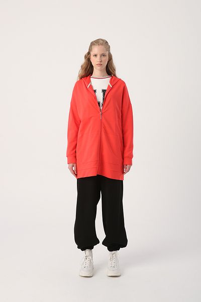 ALLDAY Ζακέτα ιδρώτα με φερμουάρ Pomegranate Blossom Hooded