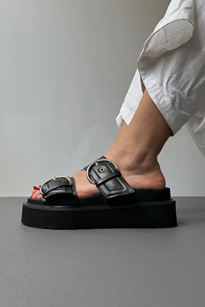 Mupa Shoes Μαύρες γυναικείες παντόφλες