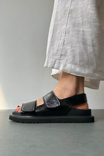 Mupa Shoes Black Patent Leather Women's Sandals