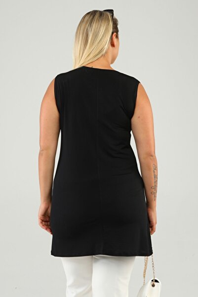 Ferace Women's Large Size Iclik Is Hijab No Inner Display Tunik Black