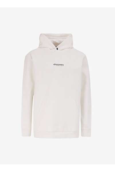 Discovery Expedition Kırık Beyaz Erkek Kapüşon Yaka Relaxed Fit Baskılı Sweat...