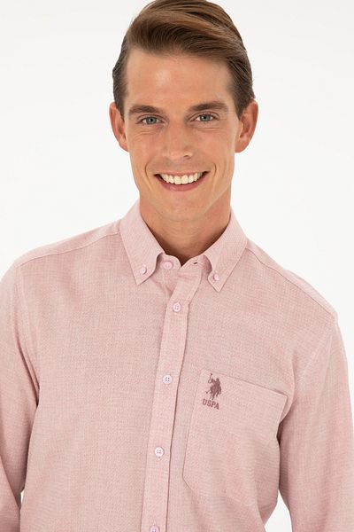 U.S. Polo Assn. Ανδρικό μακρυμάνικο πουκάμισο Salmon 50282857-VR047