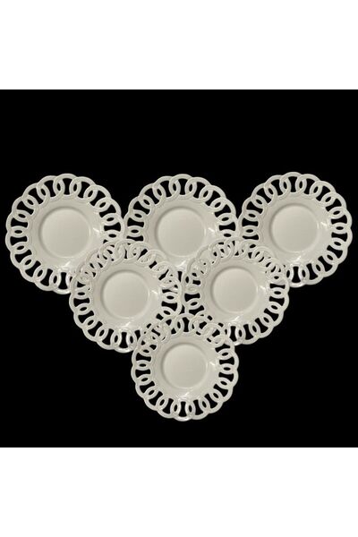 Alsamkapsam طبق شاي ذو مظهر بورسلين 6 قطع