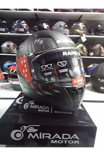 LS2 Rapid 2 Clawn Mat Slyah Gri Kırmızı