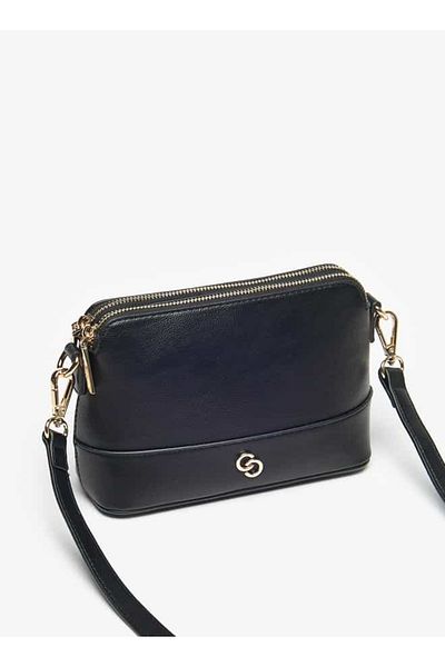 Celeste Logo Accent Crossbody Bag with Detachable Strap and Zip Closure