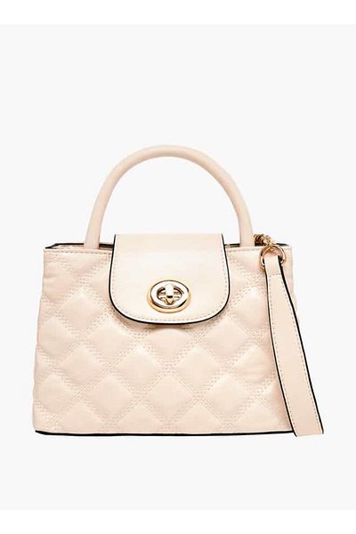 Celeste Quilted Tote Bag with Detachable Strap and Flap Closure