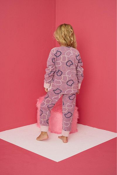 PİJAMOOD Pijamood 4160 Lilac Fleece Long Sleeve Girl's Pajama Set