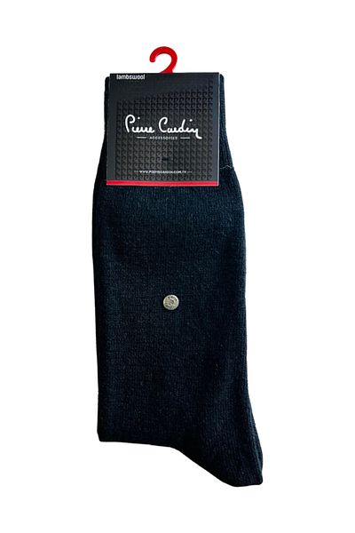Pierre Cardin Висококачествен чорап от агнешка вълна с копчета (черен)