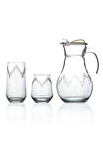 DECOCIA Kazaan 25 Parça 12 Kişilik Su Ve Meşrubat Kesme Bardak Seti Vega Desenli