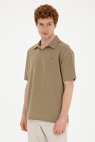 U.S. Polo Assn. Erkek Comfort Fit Polo Yaka Haki Tişört 50282242-VR027