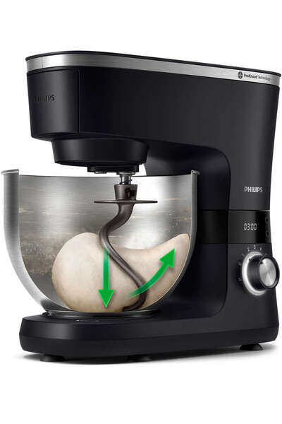 Philips Kitchen Machine - 1000W, 8 Speed ​​Settings, 6 Accessories - Black - Hr7962/21