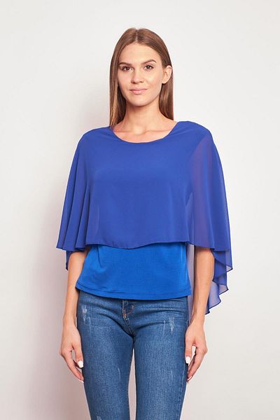 Jument Σιφόν Λεπτομέρεια Μπροστινό Underwire Πίσω Φτερό με λαιμόκοψη Lycra Κομψή μπλούζα-σαξ