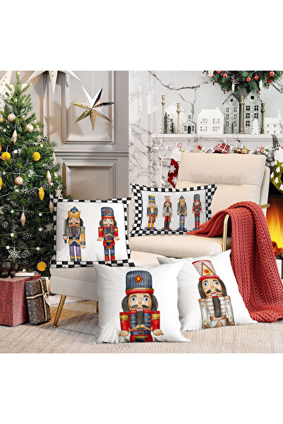 Evmila Față de pernă din catifea cu tema de Anul Nou 4 piese 43x43 cm - Față ...