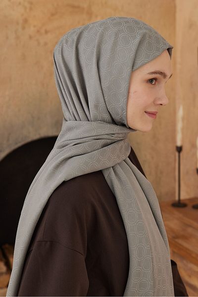 Modakaşmir Şal cu model cerc din seria Jacquard mătăsos