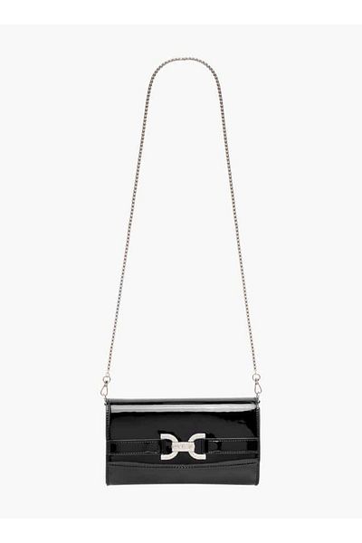 Celeste Embellished Clutch with Flap Closure and Chain Strap