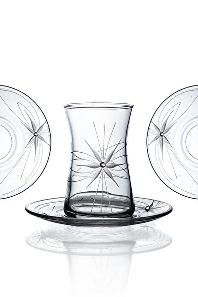 DECOCIA Karabağ 6 Kişilik 12 Parça Çay Seti 165cc Mira Desenli