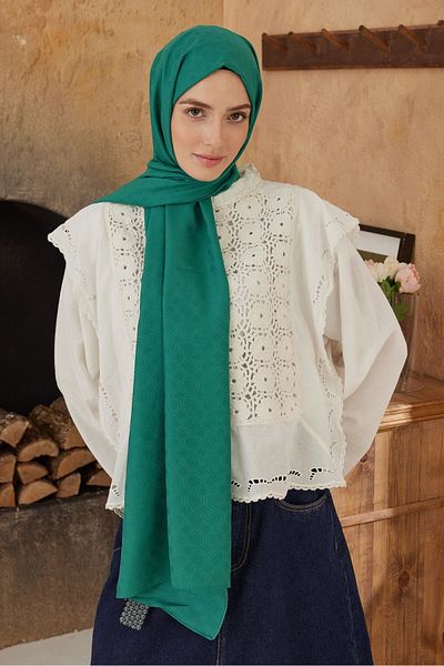 Modakaşmir Silky Jacquard Series Circle Pattern Shawl