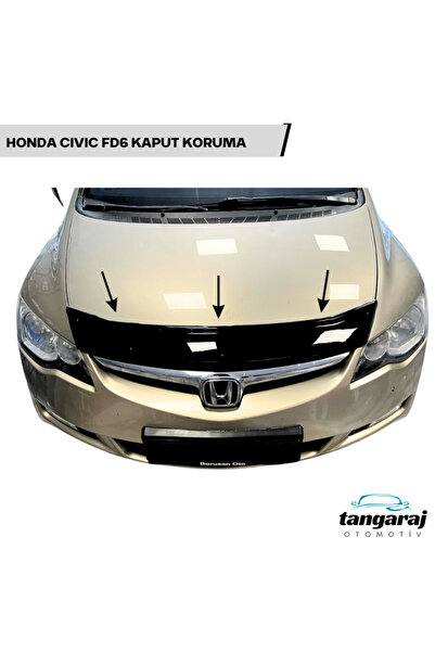 Universal Honda Civic FD6 Kasa Piano Black 4MM Kaput Koruma Eki-Kaput Rüzgarlığı (06-12 Model Arası) Uyumlu