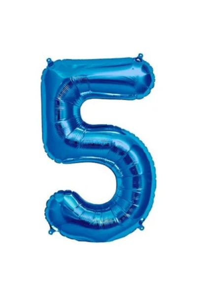 eğlencemarketi Dark Blue Number Foil Balloon - 5 (34 Inch 76 cm)