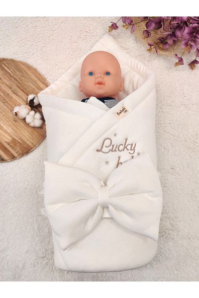 Bebella Ecru Baby Blanket Seasonal Hospital Outlet Newborn Swaddle Gift 100% Cotton Play Mat