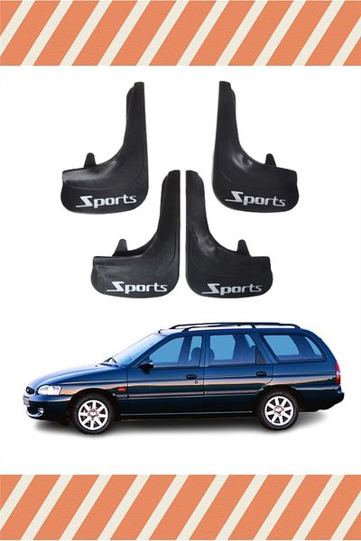 FİXFLEX Ford Escort Stw All Cases 4-Piece Gaiter Cover Fender Mud Flap with Sports Written