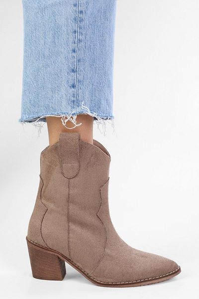 Shoeberry Γυναικείες μπότες Vega Mink Suede Cowboy