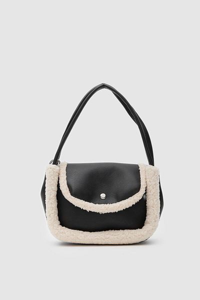 Shule Bags Sam Furry Hand and Crossbody Bag Bitter Brown