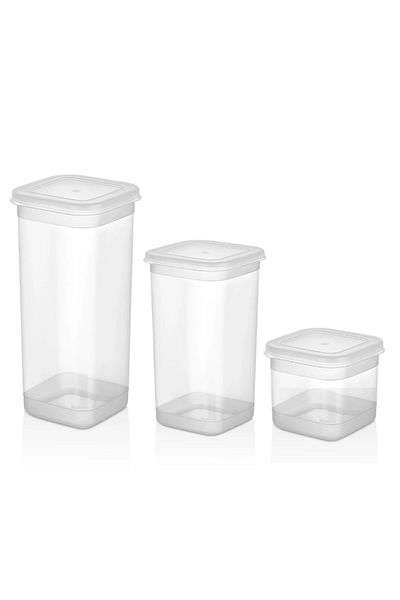 Kapris White Food Container - Set of 3 (1700ml 1100ml 500ml)