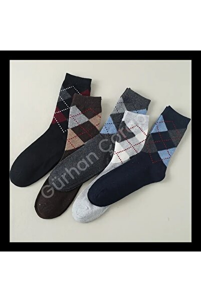 Gürhan Çorap Унисекс комплект от 5 памучни чорапи до глезена с карирани шарки - Four Seasons