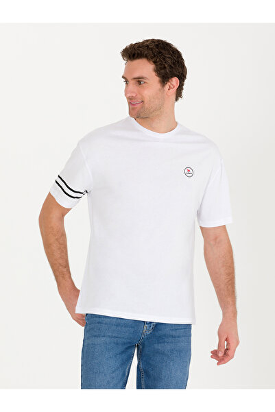 Cacharel Beyaz Bisiklet Yaka Oversize T-Shirt 50266514-VR013