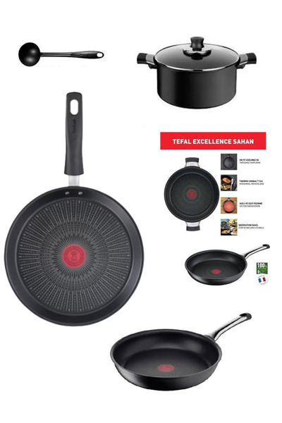 TEFAL Titanyum 6x Excellence Indüksiyon Tabanlı Tava -26 22 25 22 20 Derin T